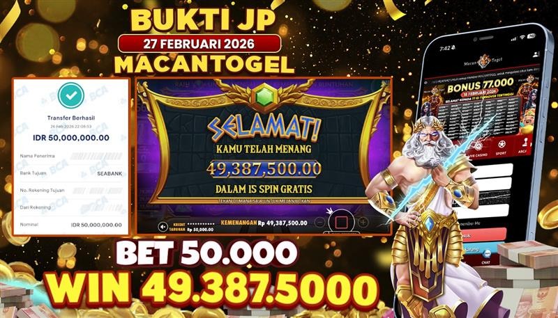 MACANTOGEL JACKPOT PERMAINAN SLOT PRAGMATIC PLAY GATES OF OLYMPUS 1000 Rp.49.387.500,- LUNAS